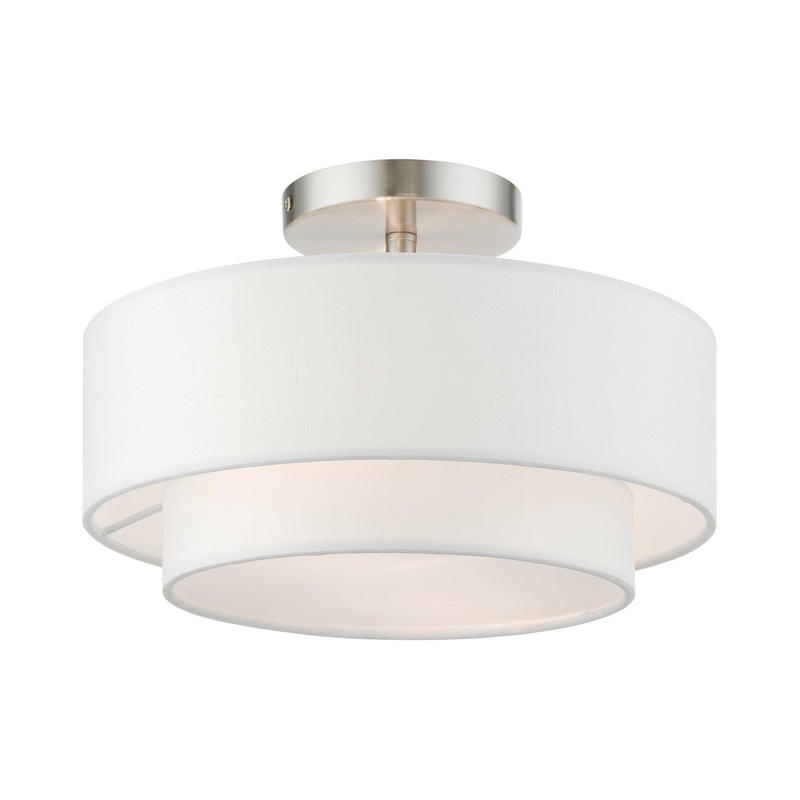 Meridian Two Light Semi-Flush Mount in Brushed Nickel