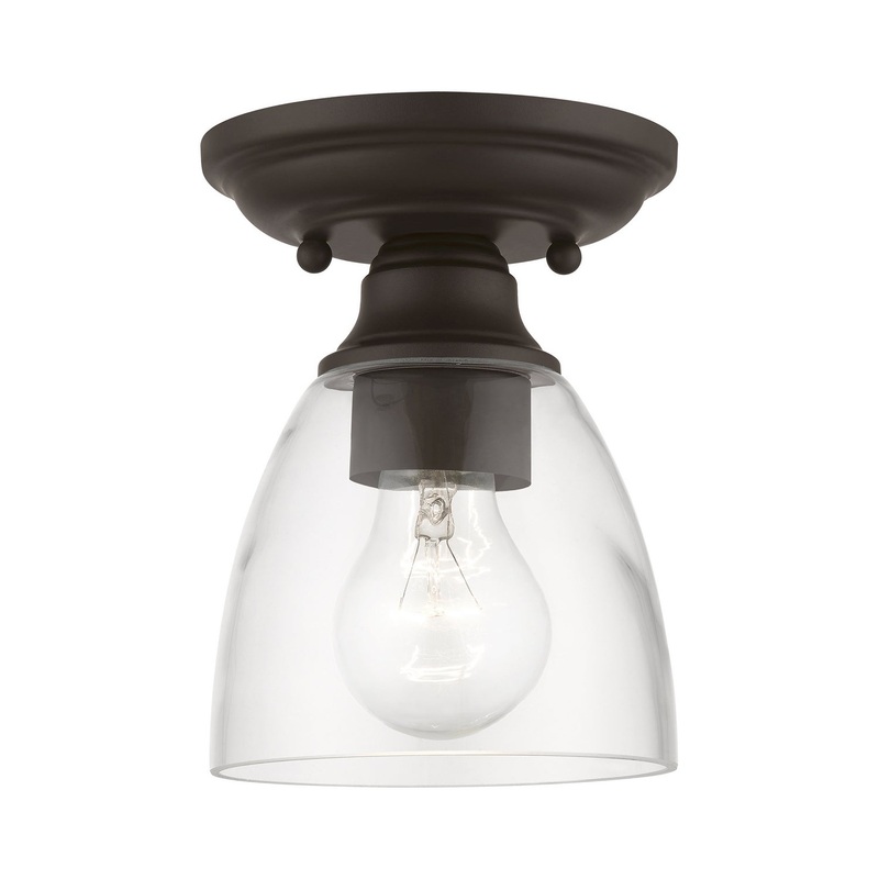 Montgomery One Light Semi-Flush Mount in Bronze