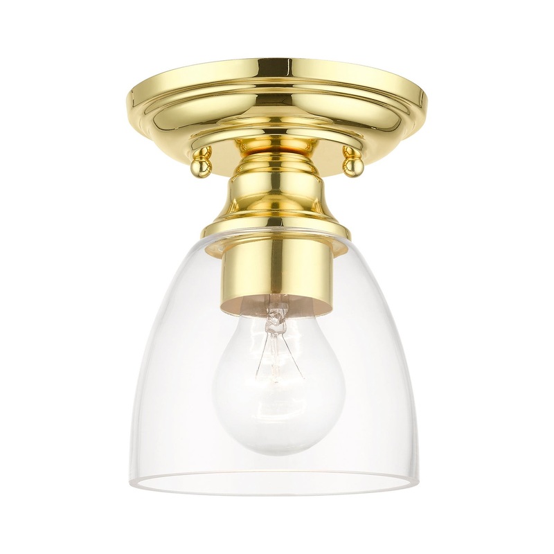 Montgomery One Light Semi-Flush Mount in Polished Brass
