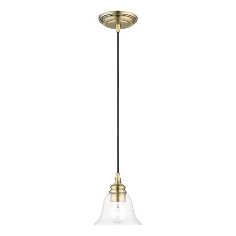 Moreland One Light Pendant in Antique Brass
