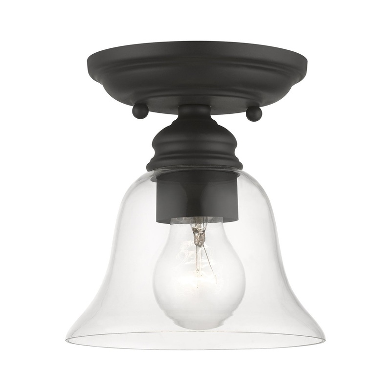 Moreland One Light Semi-Flush Mount in Black