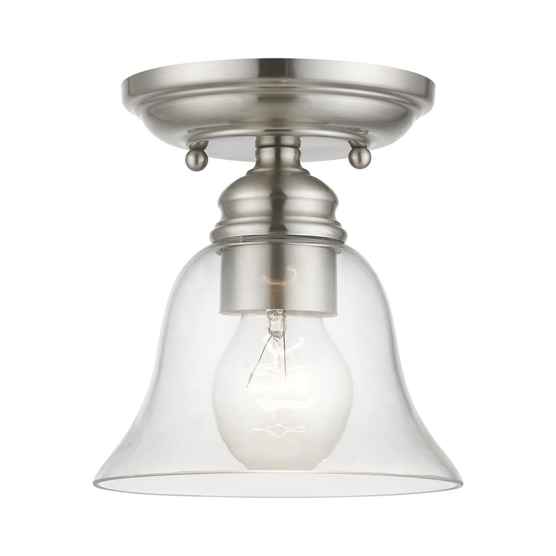 Moreland One Light Semi-Flush Mount in Brushed Nickel