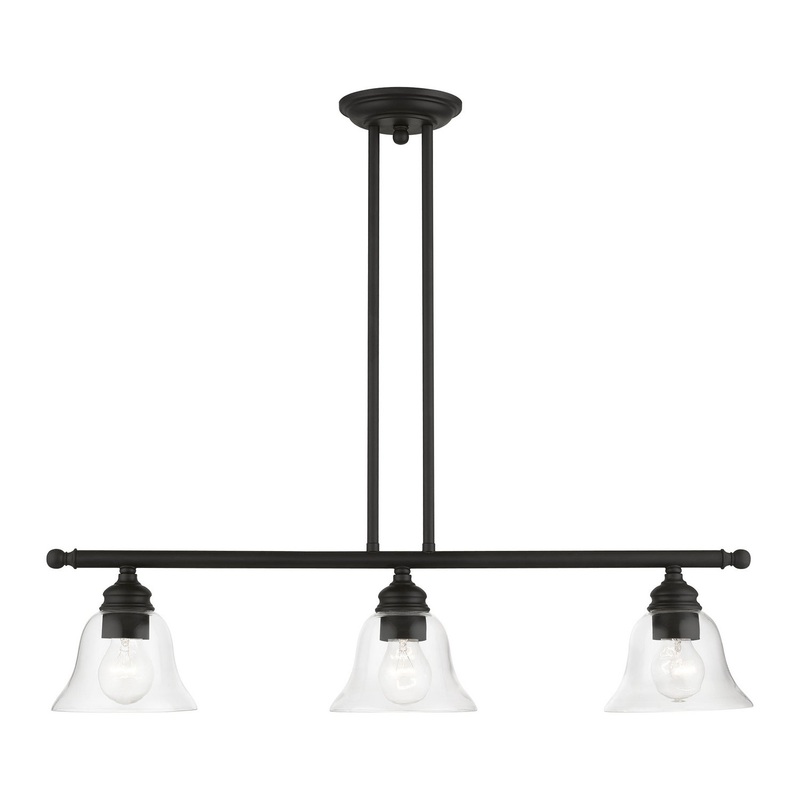 Moreland Three Light Linear Chandelier in Black