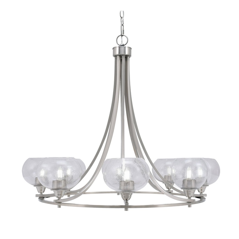 Paramount Eight Light Chandelier in Brushed Nickel
