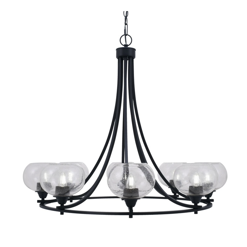 Paramount Eight Light Chandelier in Matte Black