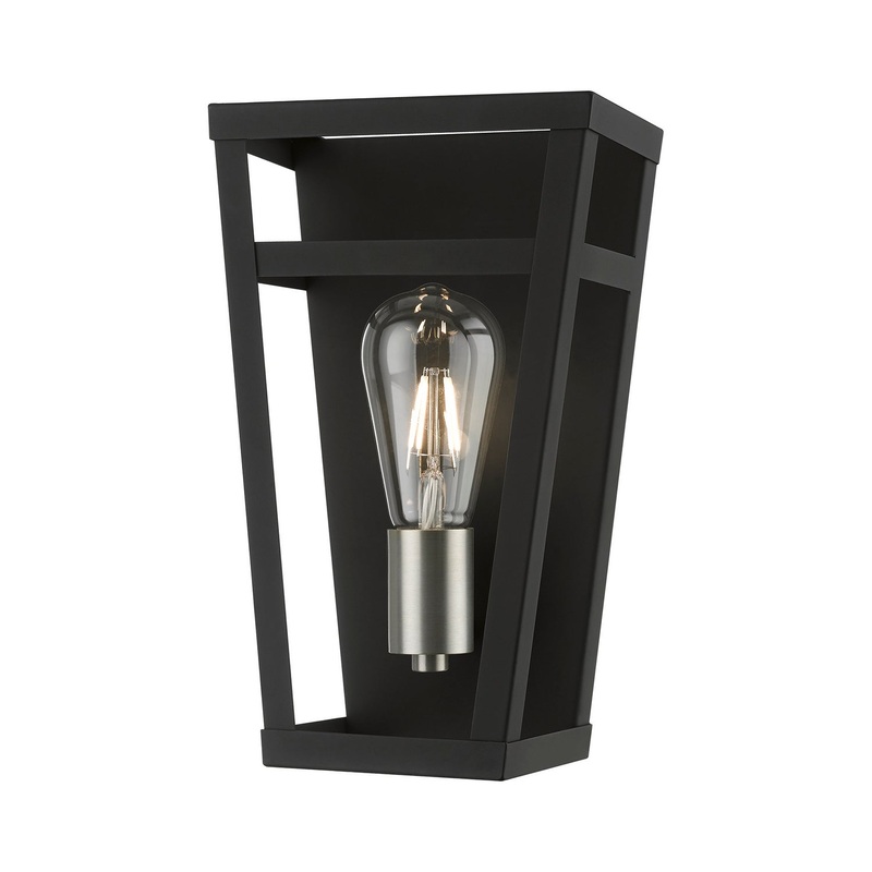 Schofield One Light Wall Sconce in Black with Brushed Nickel