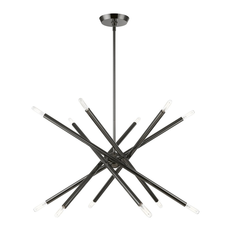 Soho 12 Light Chandelier in Black Chrome