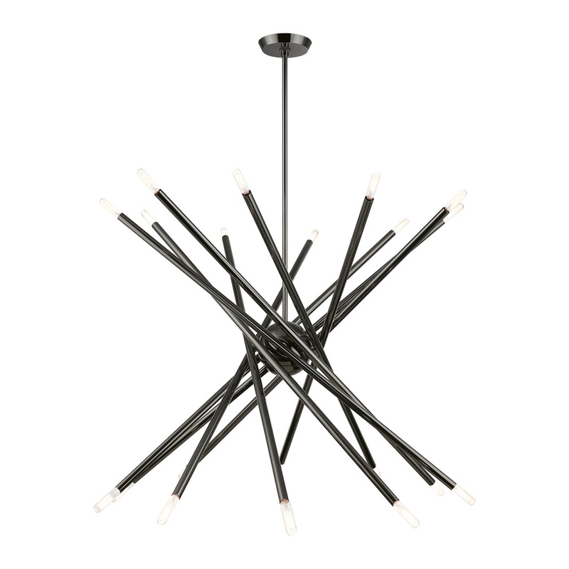Soho 20 Light Chandelier in Black Chrome