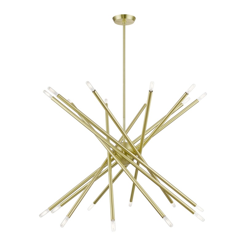 Soho 20 Light Chandelier in Satin Brass