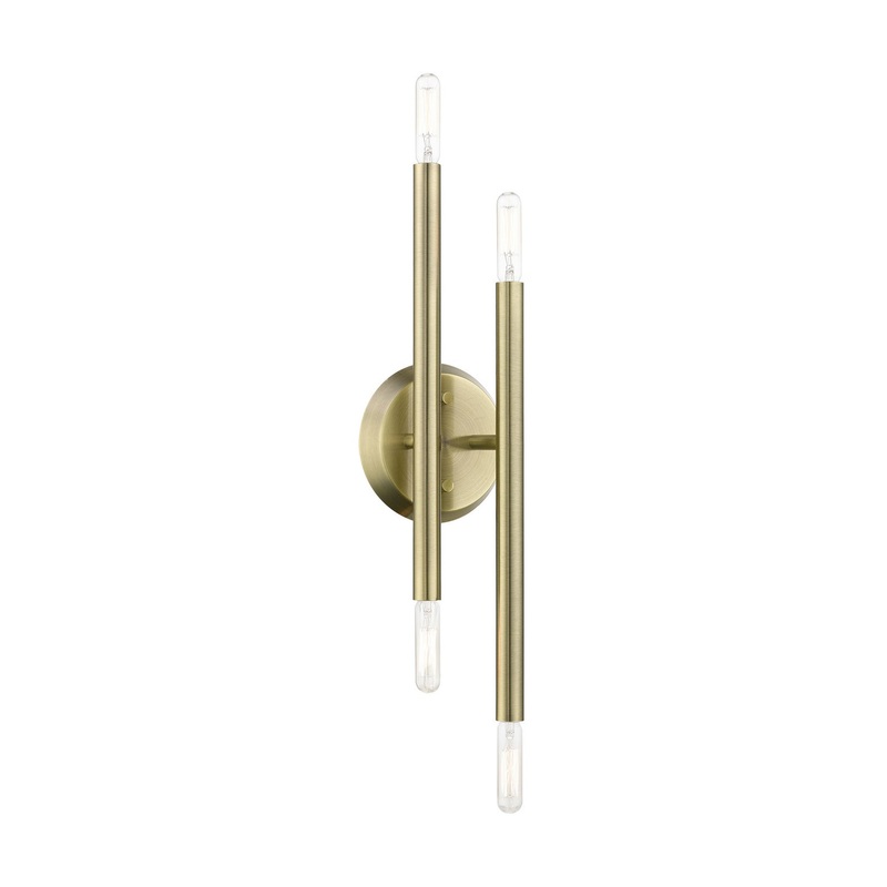 Soho Four Light Wall Sconce in Antique Brass