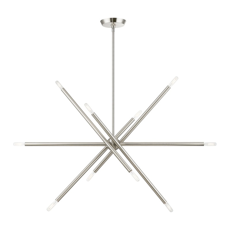 Soho Ten Light Linear Chandelier in Brushed Nickel