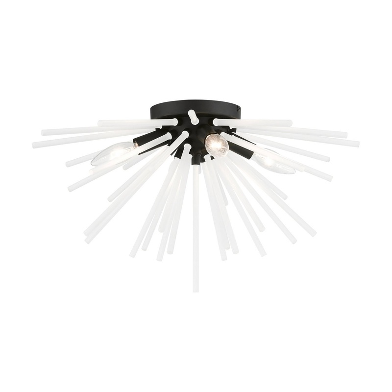 Uptown Four Light Flush Mount in Black