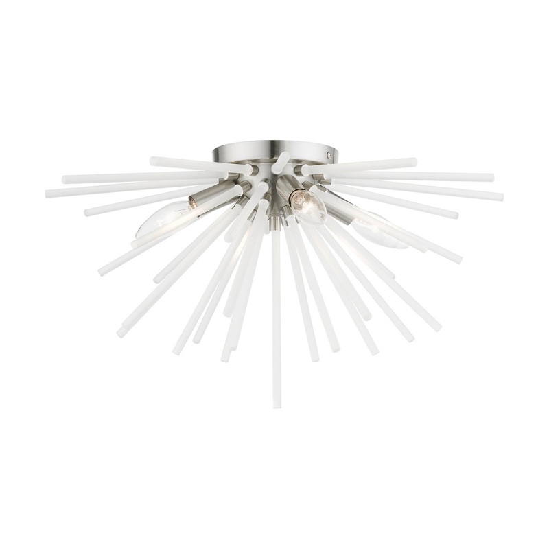 Uptown Four Light Flush Mount in Brushed Nickel