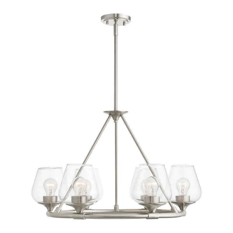 Willow Six Light Chandelier in Brushed Nickel