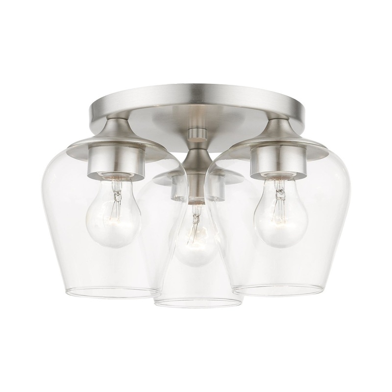 Willow Three Light Flush Mount in Brushed Nickel