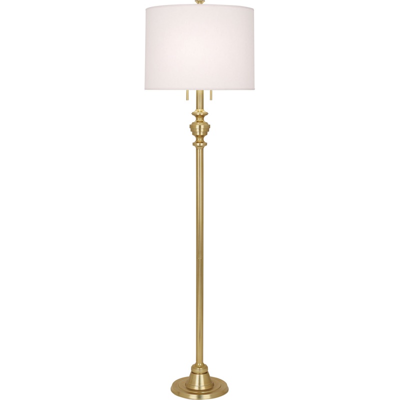 Arthur Two Light Floor Lamp in Modern Brass