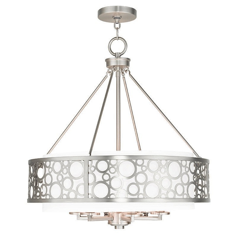 Avalon Six Light Chandelier in Brushed Nickel