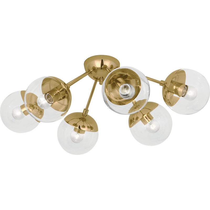 Celeste Six Light Flushmount in MODERN BRASS