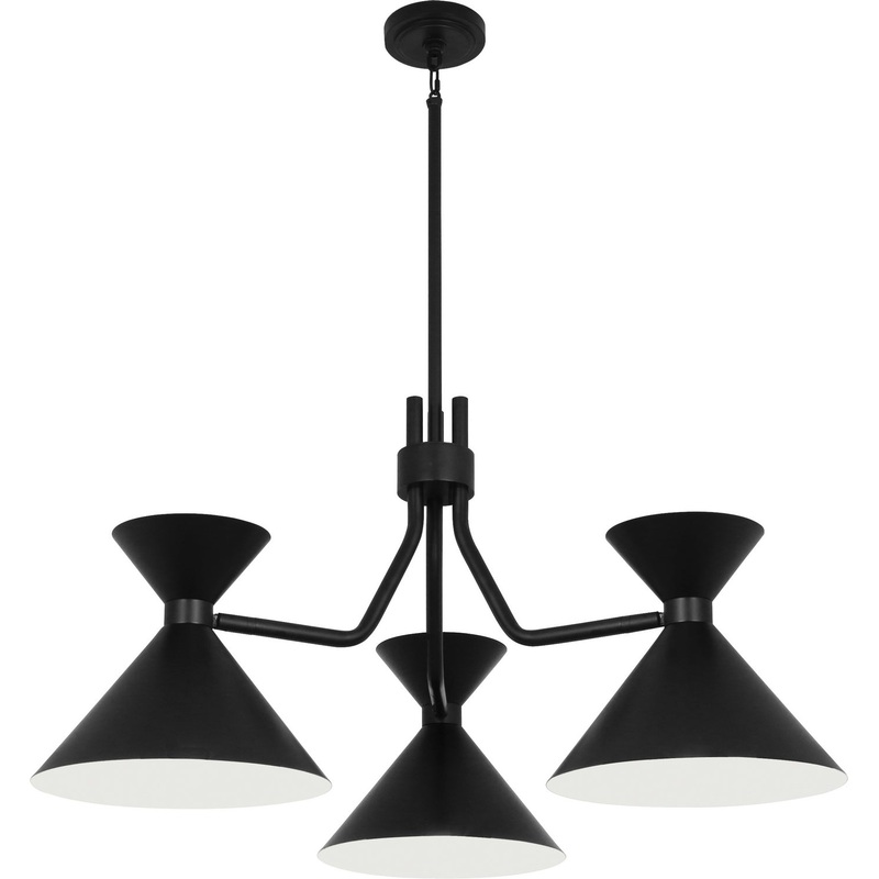 Cinch Three Light Chandelier in Matte Black