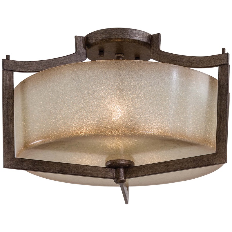 Clarte Three Light Semi Flush Mount in Patina Iron