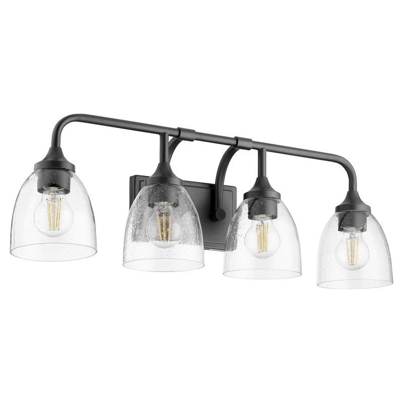 Enclave Four Light Vanity in Matte Black w/ Clear/Seeded