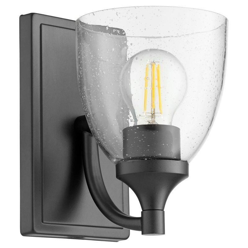Enclave One Light Wall Mount in Matte Black w/ Clear/Seeded