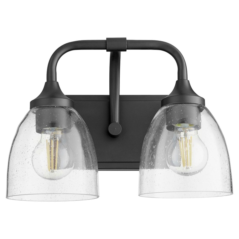 Enclave Two Light Vanity in Matte Black w/ Clear/Seeded