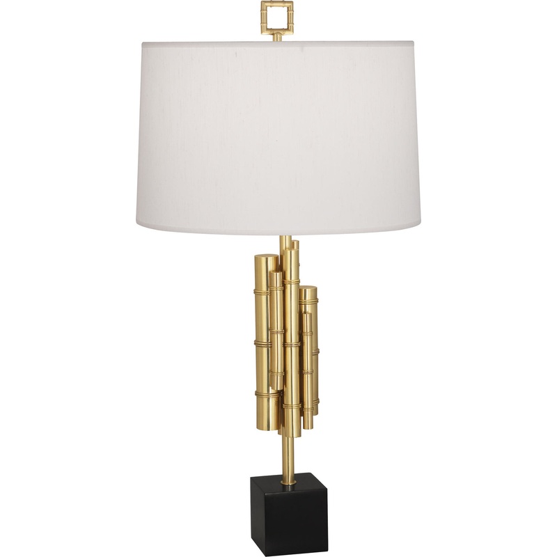 Jonathan Adler Meurice One Light Table Lamp in Modern Brass w/Matte Black Base