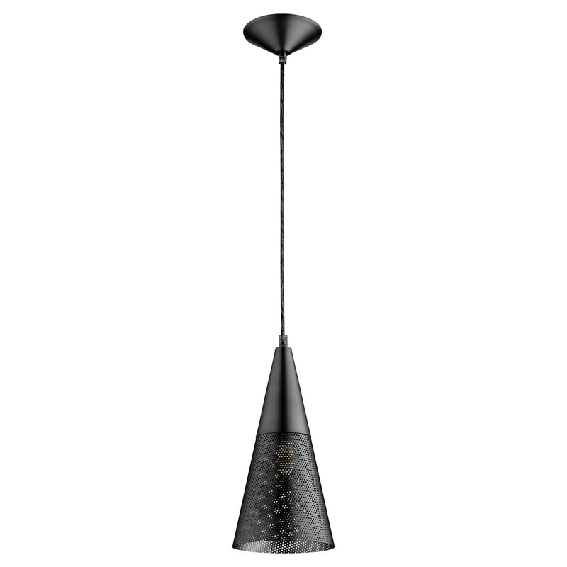Mesh Cone Pendants One Light Pendant in Matte Black