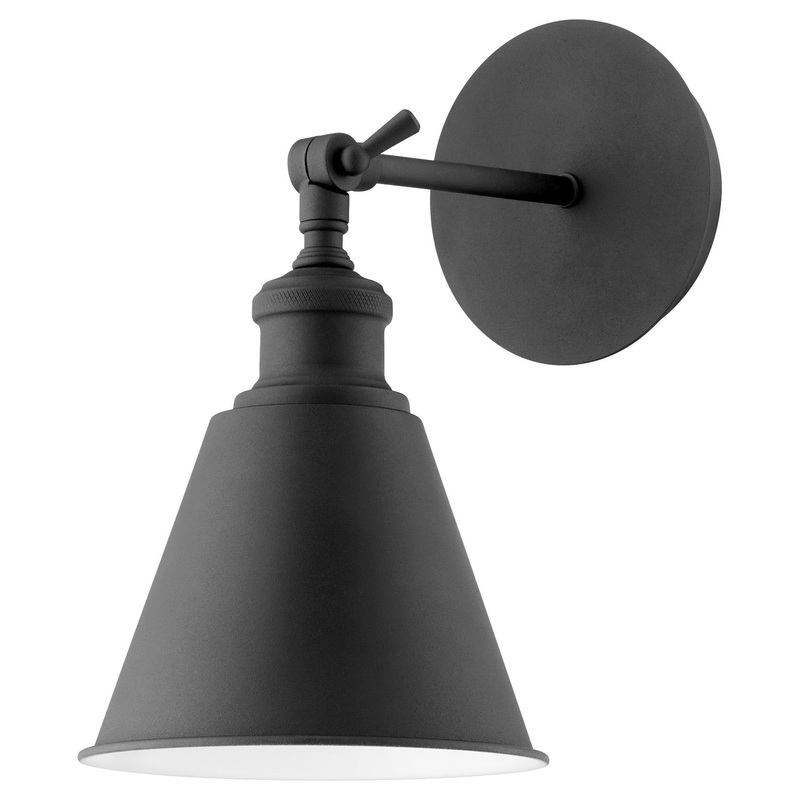 Metal Cone Lighting One Light Wall Mount in Textured Black