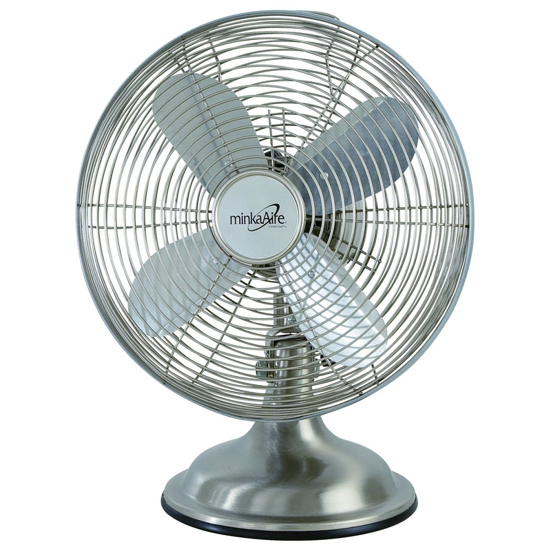 Retro Style Fan 10`` Table Fan in Brushed Nickel