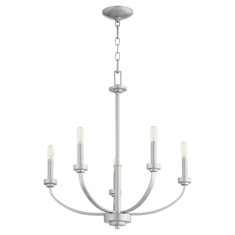 Reyes Five Light Chandelier in Classic Nickel