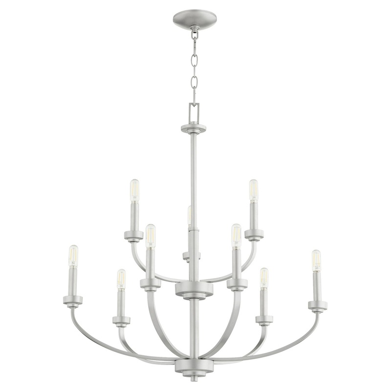 Reyes Nine Light Chandelier in Classic Nickel