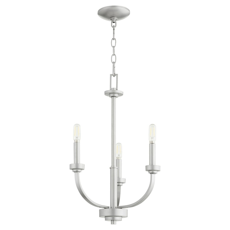 Reyes Three Light Chandelier in Classic Nickel