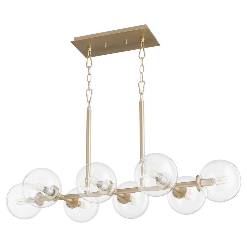 Rovi Eight Light Chandelier in Aged Brass