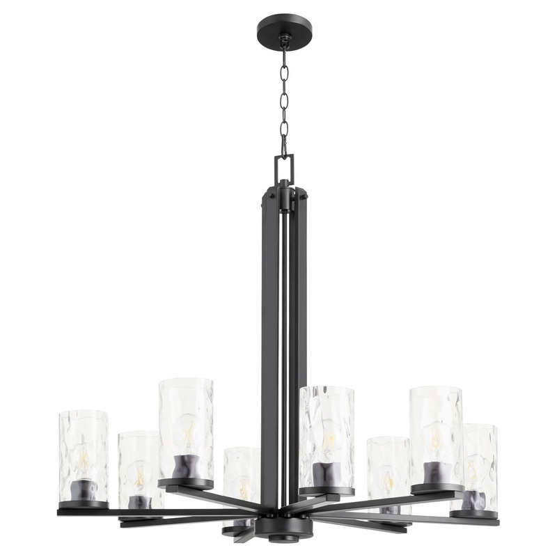 Steinway Eight Light Chandelier in Matte Black