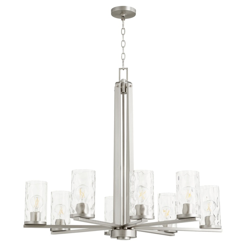 Steinway Eight Light Chandelier in Satin Nickel