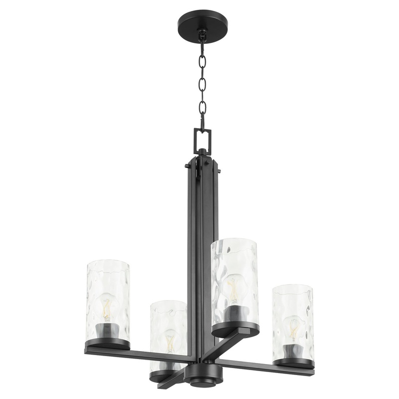 Steinway Four Light Chandelier in Matte Black