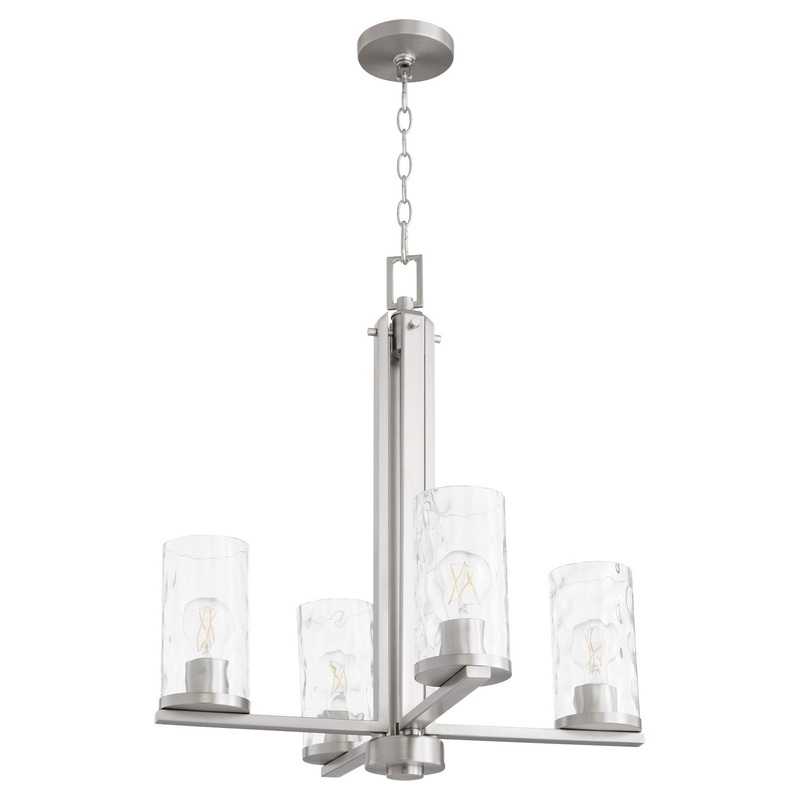 Steinway Four Light Chandelier in Satin Nickel