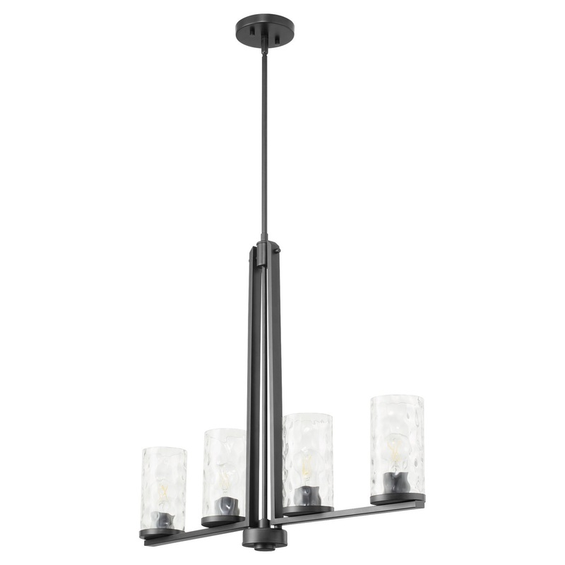 Steinway Four Light Linear Chandelier in Matte Black