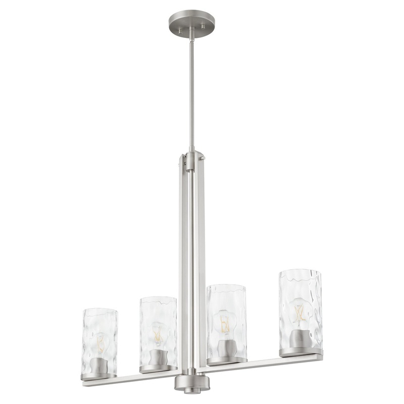 Steinway Four Light Linear Chandelier in Satin Nickel