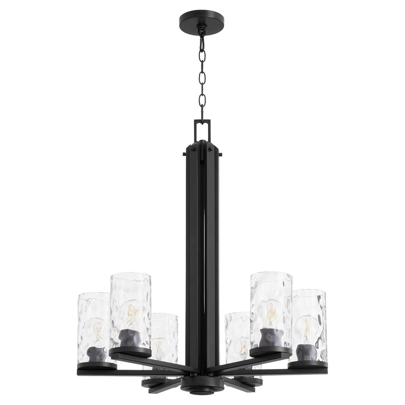 Steinway Six Light Chandelier in Matte Black