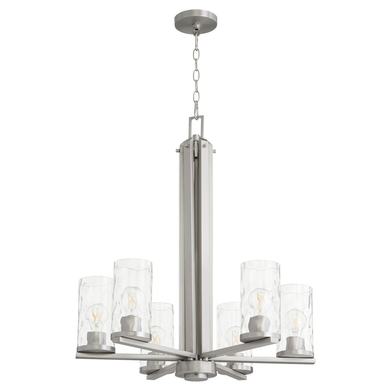 Steinway Six Light Chandelier in Satin Nickel