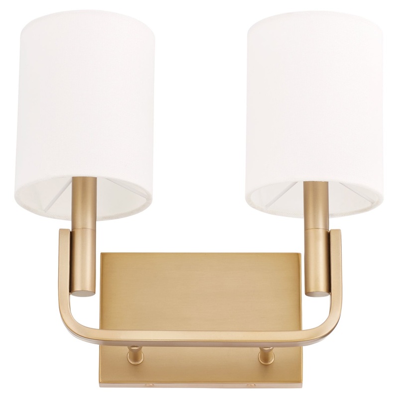 Tempo Two Light Wall Mount in Aged Brass