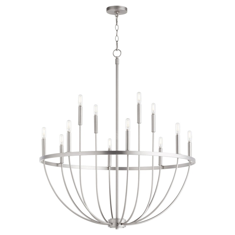 Tribute 12 Light Chandelier in Satin Nickel
