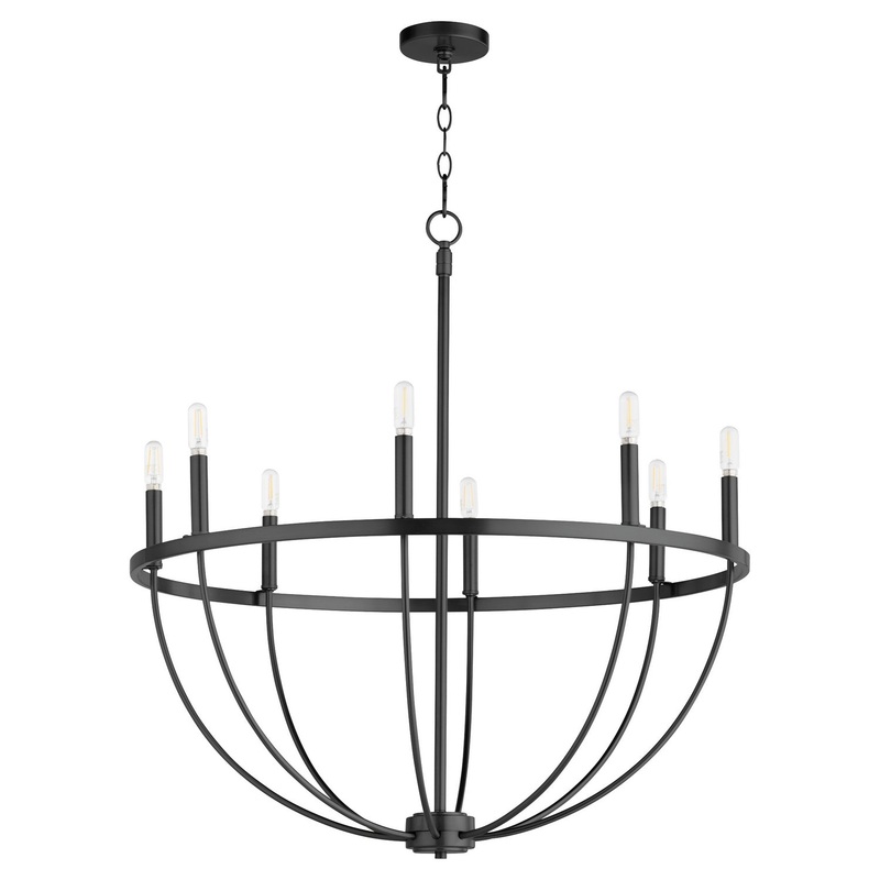 Tribute Eight Light Chandelier in Matte Black