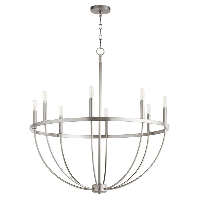Tribute Eight Light Chandelier in Satin Nickel