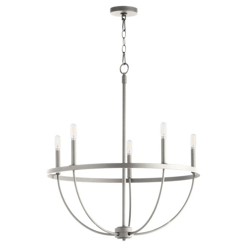 Tribute Five Light Chandelier in Satin Nickel
