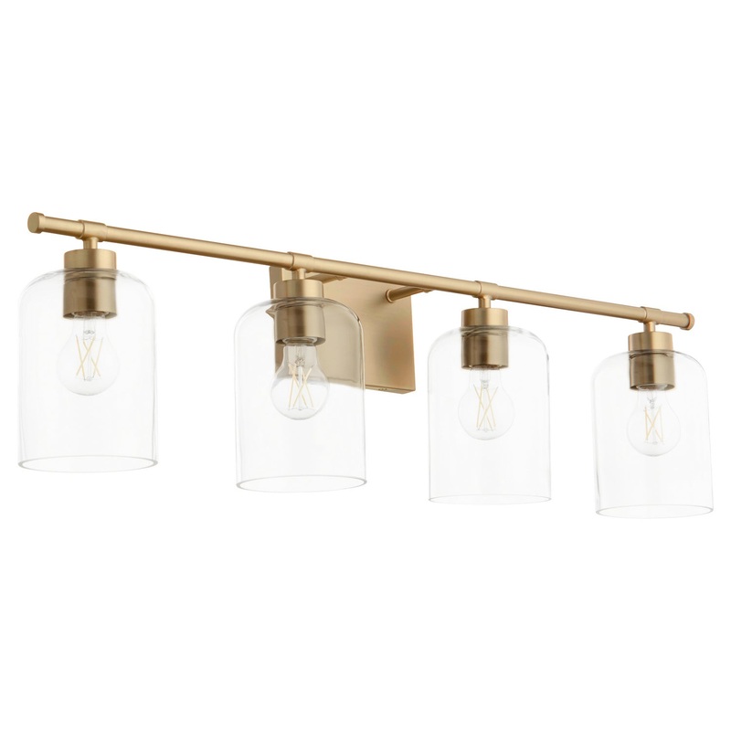 Tribute Four Light Vanity in Aged Brass