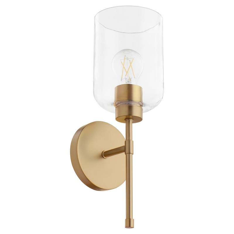 Tribute One Light Wall Mount in Aged Brass